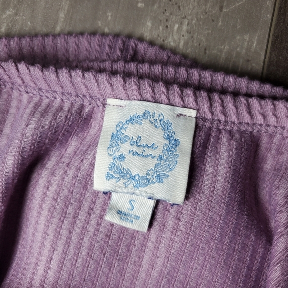 Francesca's Blue Rain Becca Boxy Soft Rib Knit Tee Women's Size Small NWOT - Picture 4 of 16